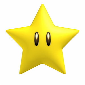 Super Mario Star Power-Up Icon with Glossy Yellow Design and Simple Eyes HD wallpaper