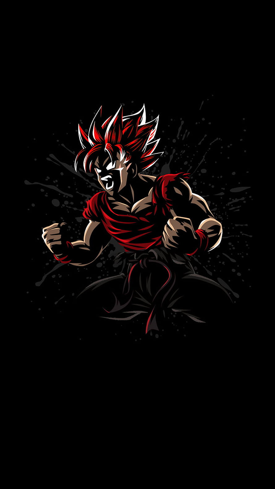 Dark Dragon Ball Z Super Saiyan 4 Goku Vector Art on Black Background HD phone wallpaper