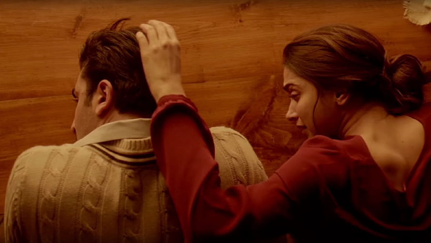 Tamasha Movie Scene: Intimate Moment Between Man and Woman in Warm Tones HD wallpaper