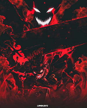 Asta Black Clover Dark Demon Form Anime Artwork HD phone wallpaper