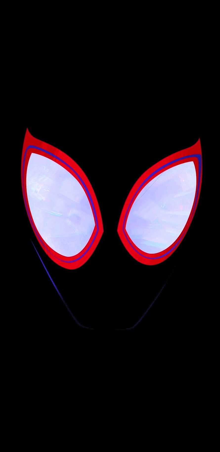 Spider-Man Into the Spider-Verse Mask Eyes on Black Background HD phone wallpaper