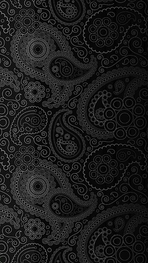 Black and White Paisley Pattern with Intricate Floral Motifs and Swirls HD phone wallpaper