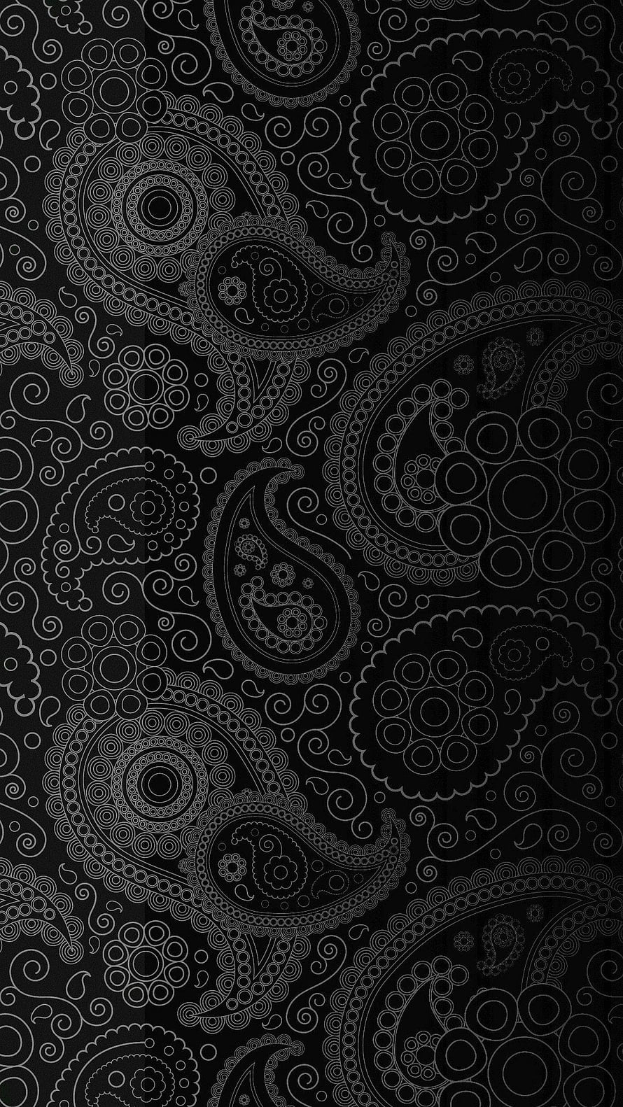 Black and White Paisley Pattern with Intricate Floral Motifs and Swirls HD phone wallpaper