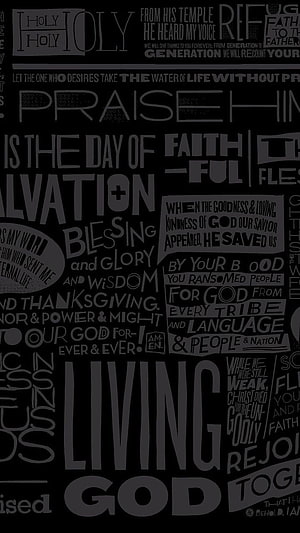 Black and White Christian Typography Art with Biblical Verses and Faith Words HD phone wallpaper