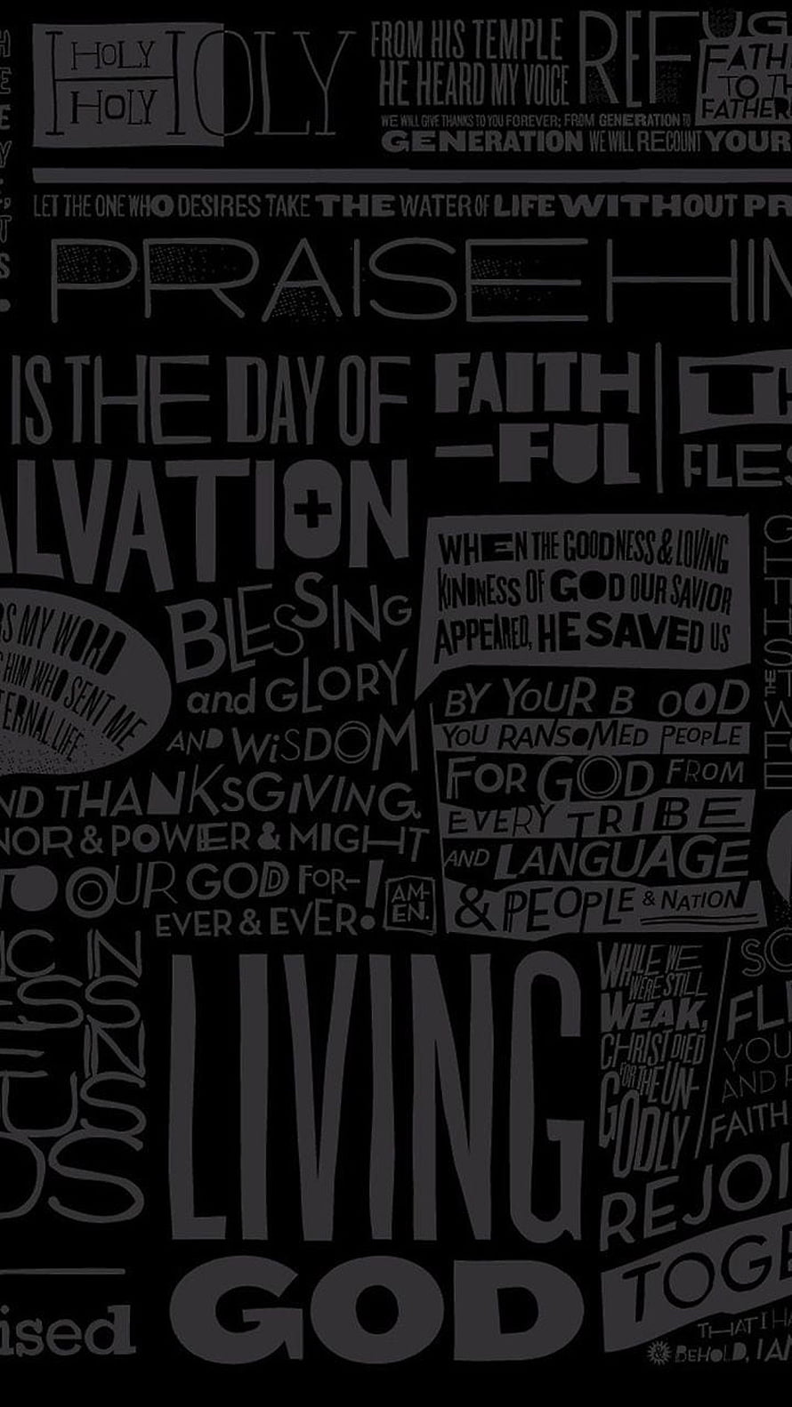 Black and White Christian Typography Art with Biblical Verses and Faith Words HD phone wallpaper