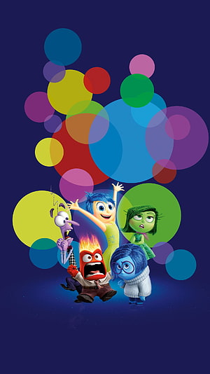 Inside Out 2 Animated Movie Poster Featuring Joy, Sadness, Anger, Disgust, Fear, and Anxiety HD phone wallpaper