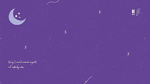 BTS Moonchild Lyric Wallpaper with Crescent Moon and Starry Night Sky HD wallpaper