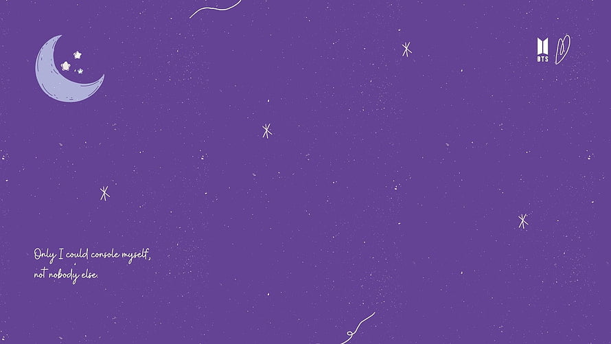 BTS Moonchild Lyric Wallpaper with Crescent Moon and Starry Night Sky HD wallpaper