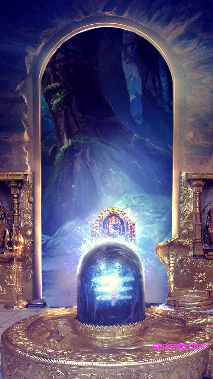 Somnath Jyotirlinga Temple Interior With Glowing Shiva Lingam And Divine Light HD phone wallpaper