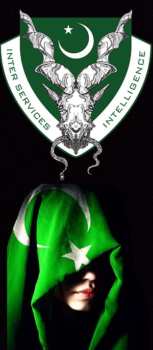 Pakistan ISI Intelligence Emblem and Flag Hooded Figure Dark Portrait HD phone wallpaper