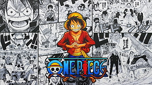 Monkey D. Luffy One Piece Manga Panel Collage Wallpaper HD wallpaper