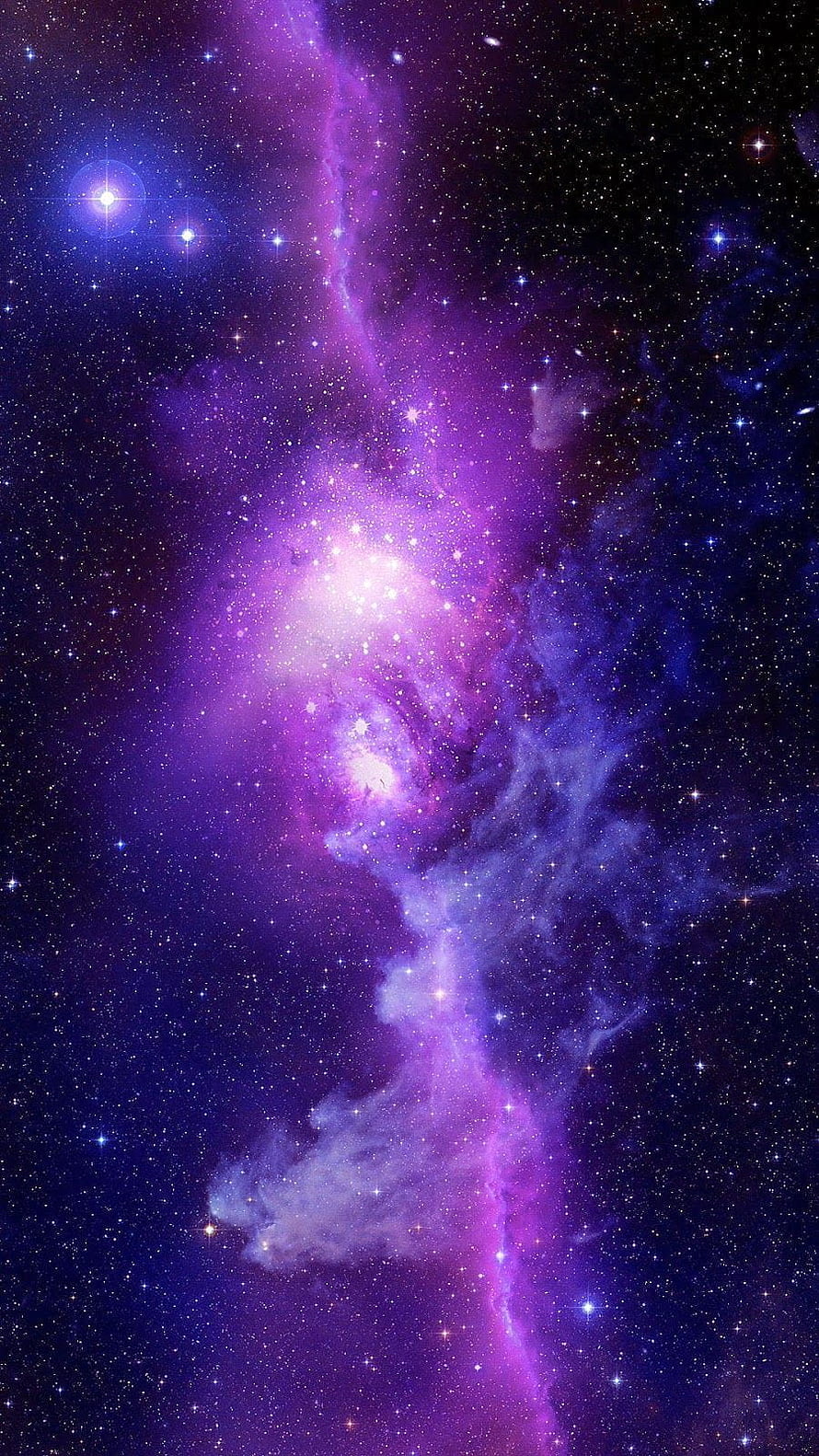 Vibrant Purple Nebula and Star Field in Deep Space HD phone wallpaper