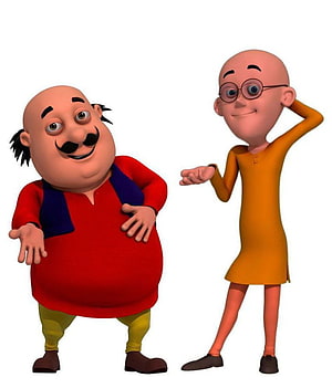 Motu and Patlu 3D Animated Characters in Traditional Indian Attire HD phone wallpaper