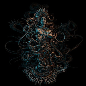 Meshuggah The Violent Sleep of Reason Album Artwork Dark 3D Serpent Illustration HD phone wallpaper