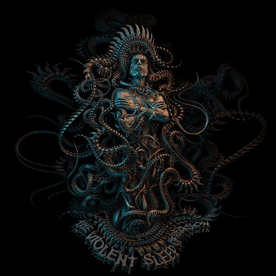 Meshuggah The Violent Sleep of Reason Album Artwork Dark 3D Serpent Illustration HD phone wallpaper