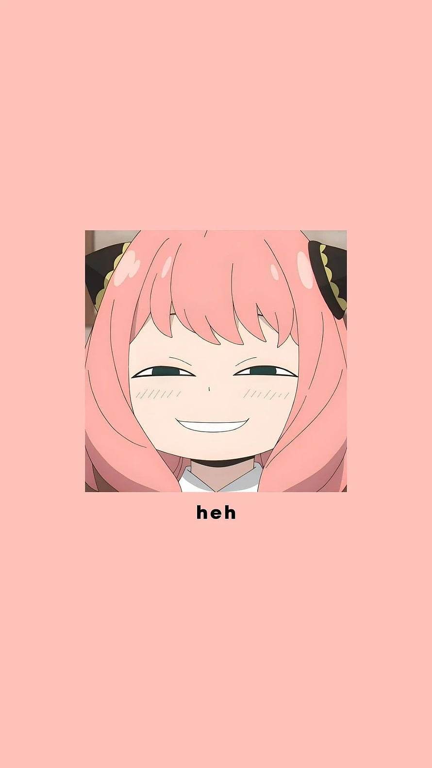 Anya Forger Smiling Anime Character Portrait on Pink Background HD phone wallpaper