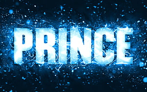 Prince Name in Glowing Blue Ice with Electric Sparks and Particle Effects HD wallpaper