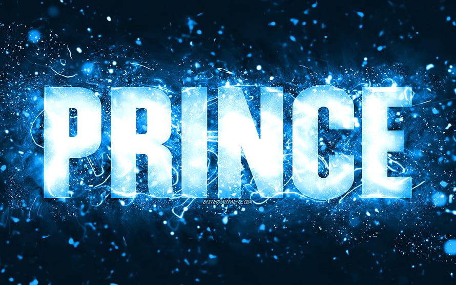 Prince Name in Glowing Blue Ice with Electric Sparks and Particle Effects HD wallpaper
