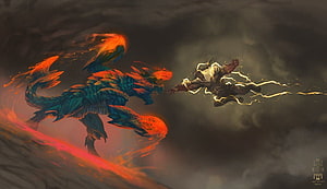 Brachydios and Rajang Clash in Monster Hunter Concept Art HD wallpaper