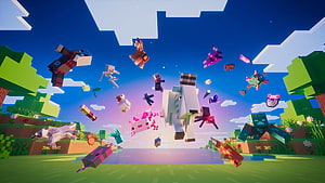 Minecraft 1.17 Caves and Cliffs Update Featuring New Mobs and Blocky Landscape HD wallpaper