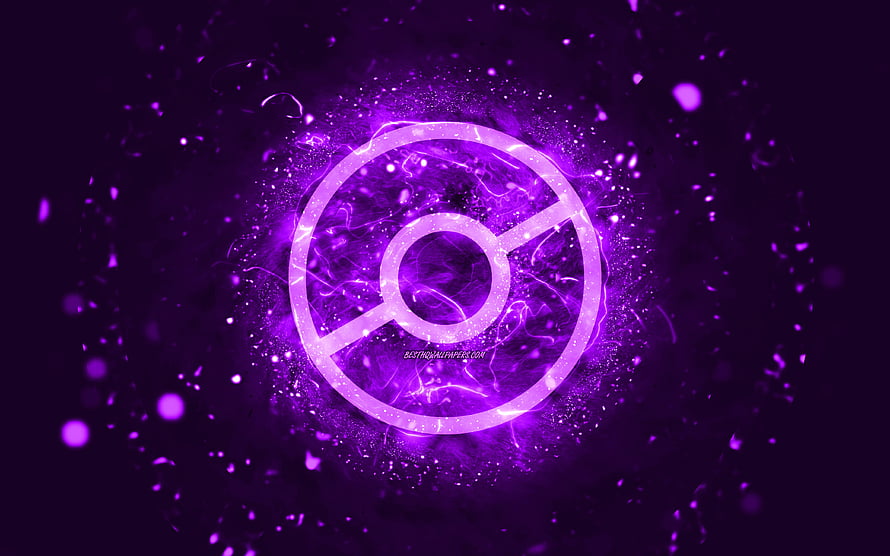 Glowing Purple Pokemon Go Logo with Electric Neon Energy and Particle Effects HD wallpaper