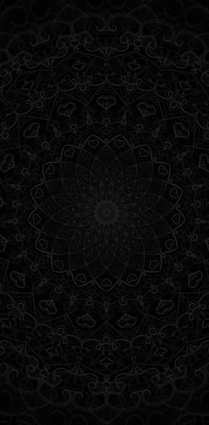 Intricate Black Mandala Pattern with Symmetrical Floral and Geometric Ornamentation HD phone wallpaper