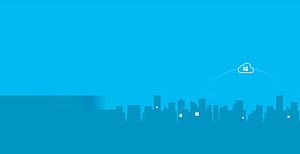 Microsoft Azure Cloud Computing Cityscape with Connected Network Nodes and Skyline Silhouette HD wallpaper