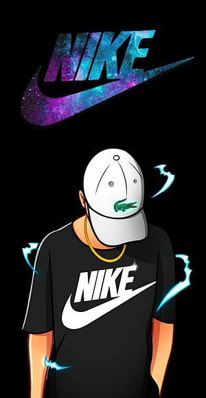 Stylized Nike Streetwear Illustration With Galaxy Logo And Crocodile Cap HD phone wallpaper