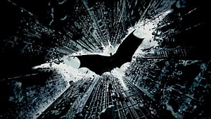 Batman Silhouette Soaring Through a Dark Fractured Cityscape, Ultra - Batman Logo For Laptop -, Best Ultra HD wallpaper