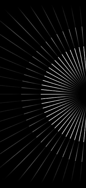 Minimalist Black OLED Radial Line Art with White Light Streaks HD phone wallpaper