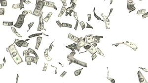 US Dollar Bills Scattering and Falling Against a Clean White Background HD wallpaper