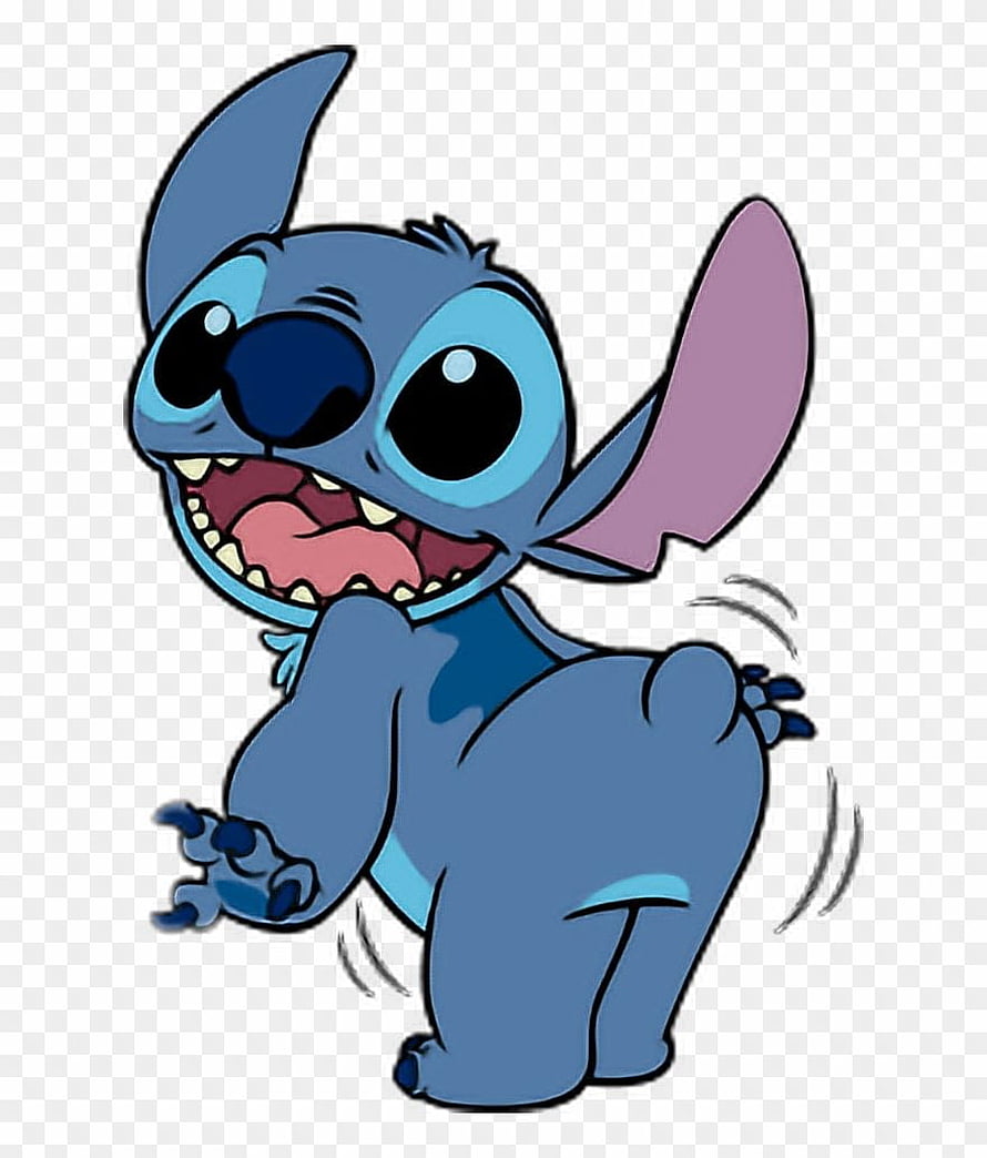 Stitch Dancing Playfully in Classic Disney Animation Style HD phone wallpaper