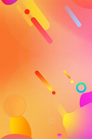 Vibrant Abstract Geometric Shapes with Warm Orange and Pink Gradient Background HD phone wallpaper