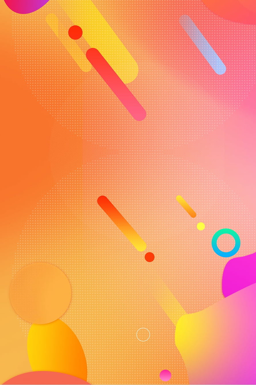 Vibrant Abstract Geometric Shapes with Warm Orange and Pink Gradient Background HD phone wallpaper