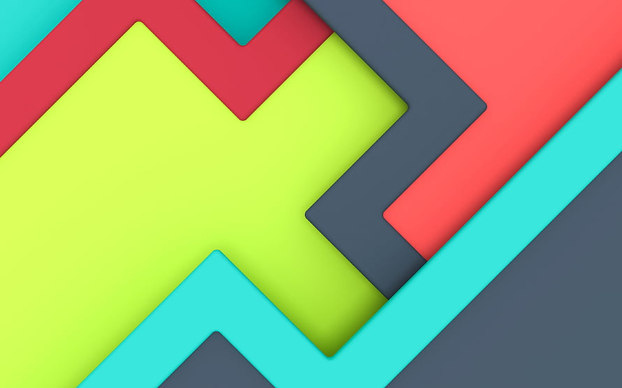 Vibrant Material Design Abstract Geometric Wallpaper With Layered Colorful Shapes HD wallpaper