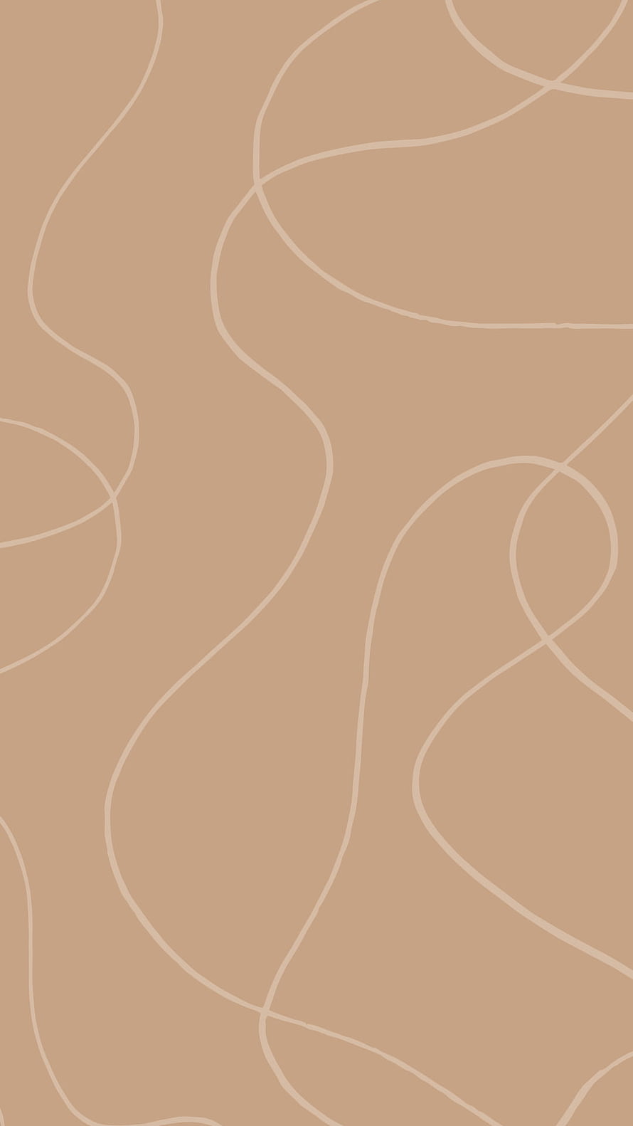 Minimalist Abstract Curved Line Pattern on Warm Tan Background HD phone wallpaper