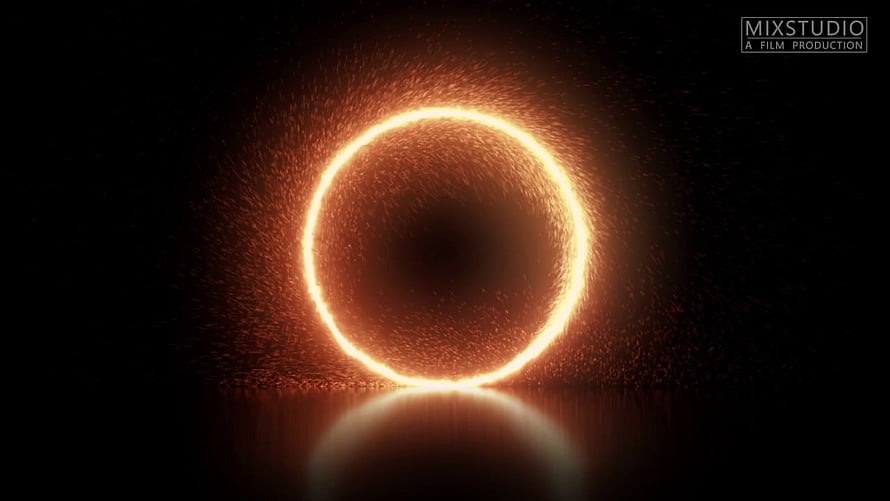 Doctor Strange Glowing Orange Portal Ring with Sparks and Reflection HD wallpaper