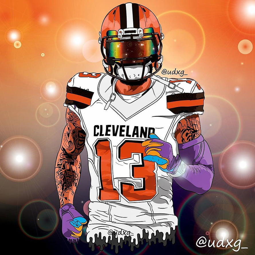 Cleveland Browns Number 13 Football Player Digital Illustration HD phone wallpaper