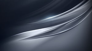 Sleek Dark Blue Abstract Waves with Silver Light Streaks and Smooth Gradient Background HD wallpaper
