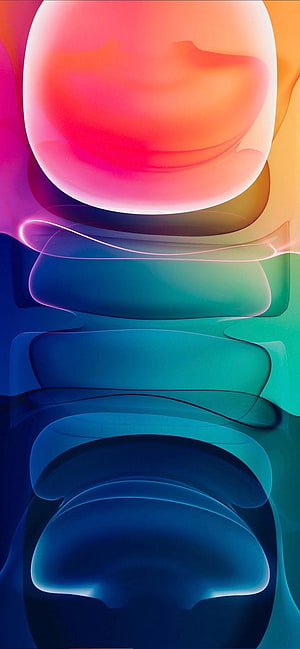 Vibrant Abstract Gradient Sphere with Fluid Blue and Teal Waves HD phone wallpaper