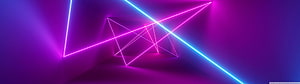 Abstract Geometric Laser Beams in Purple and Blue Neon Light HD wallpaper