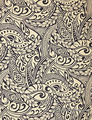 Polynesian Tribal Tattoo Pattern Design with Geometric and Floral Motifs HD phone wallpaper