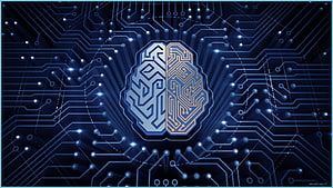 Artificial Intelligence and Machine Learning Concept with Circuit Board Brain HD wallpaper