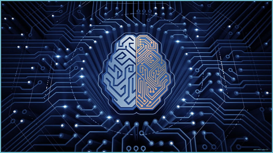 Artificial Intelligence and Machine Learning Concept with Circuit Board Brain HD wallpaper