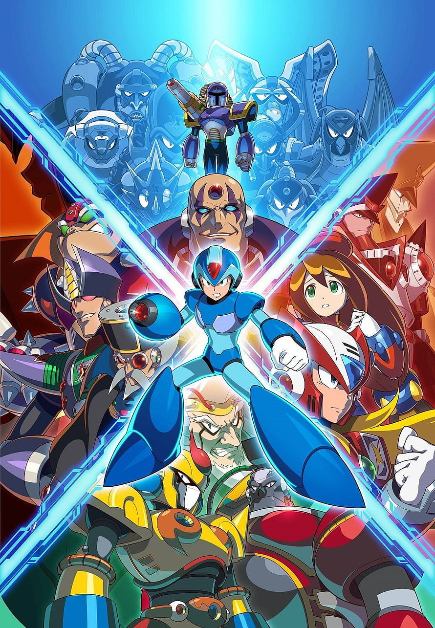 Mega Man X Legacy Collection 1 4 Anime Poster Featuring X Zero and Villains HD phone wallpaper