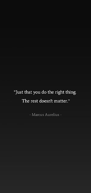 Minimalist Marcus Aurelius Quote on Doing the Right Thing HD phone wallpaper