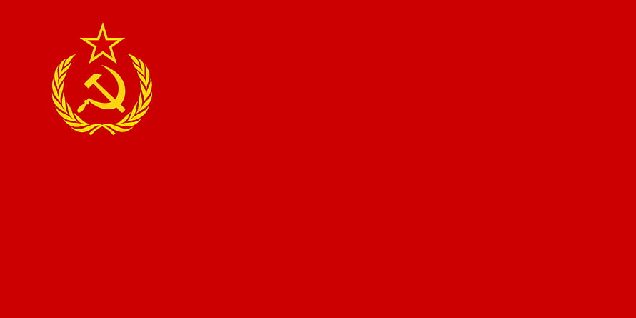 Soviet Union Flag with Golden Hammer Sickle Emblem and Wheat Wreath on Red Background HD wallpaper