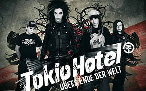 Tokio Hotel Band Members Promotional Artwork with Dark Grunge Aesthetic HD wallpaper