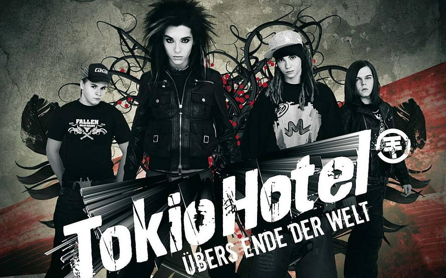 Tokio Hotel Band Members Promotional Artwork with Dark Grunge Aesthetic HD wallpaper