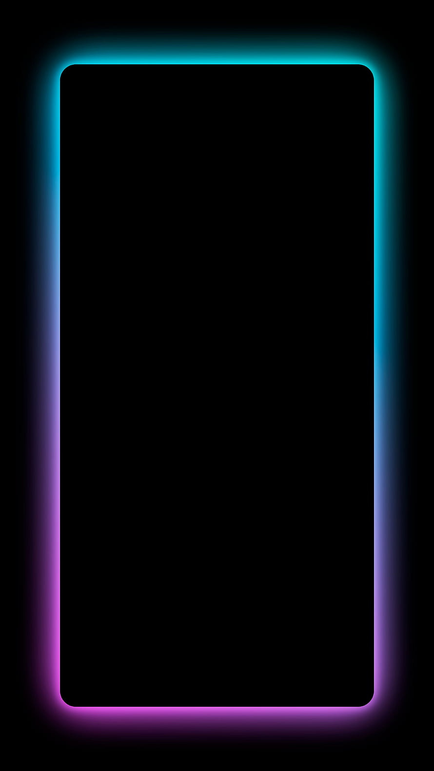 Minimalist Neon Gradient Border Frame on Black Background HD phone wallpaper